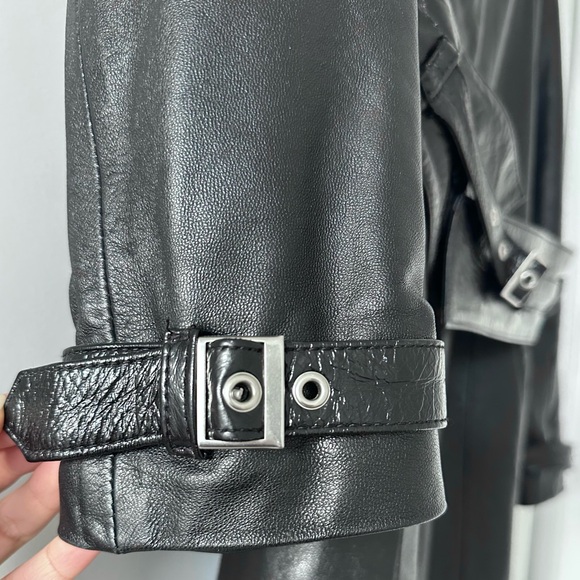 Sisley Genuine Leather Trench Coat - Picture 8 of 12